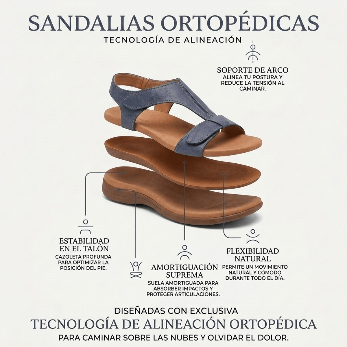 SANDALIAS ORTOPÉDICAS CON SOPORTE PARA EL PIE
